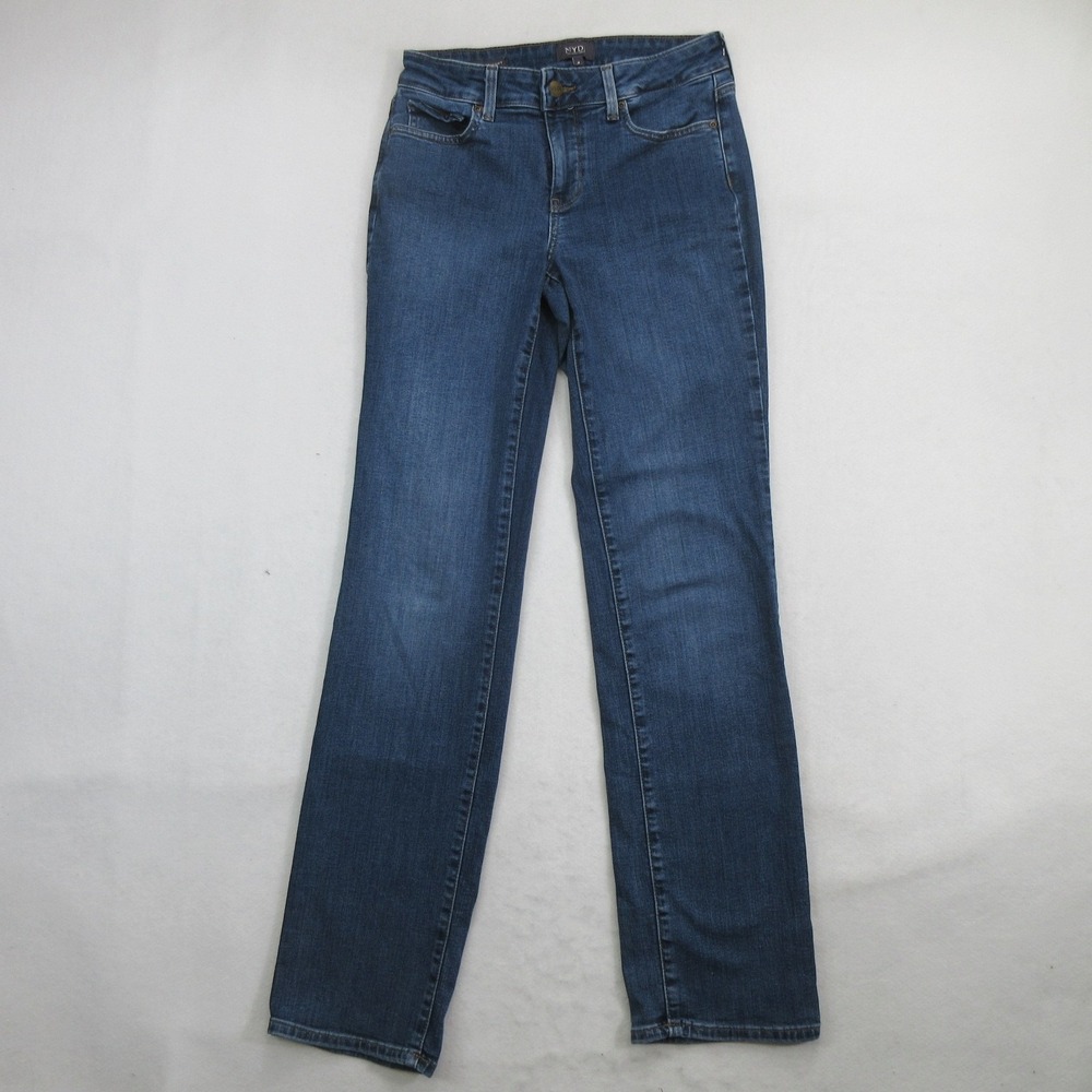 NYDJ Women's Marilyn Straight Leg Jeans Size 4 Cooper Wash Blue Denim
